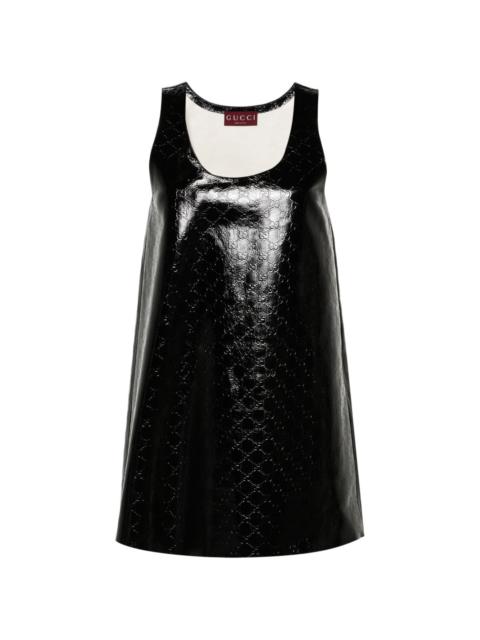 GG-debossed leather minidress