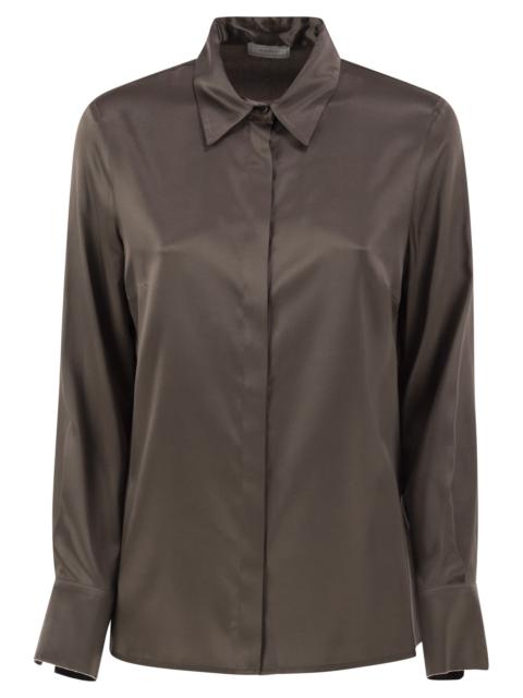PESERICO Peserico Women Stretch Silk Shirt With Concealed Button Fastening