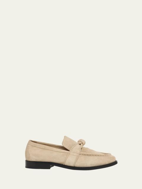Bottega Veneta Astaire Knot Soft Suede Loafers