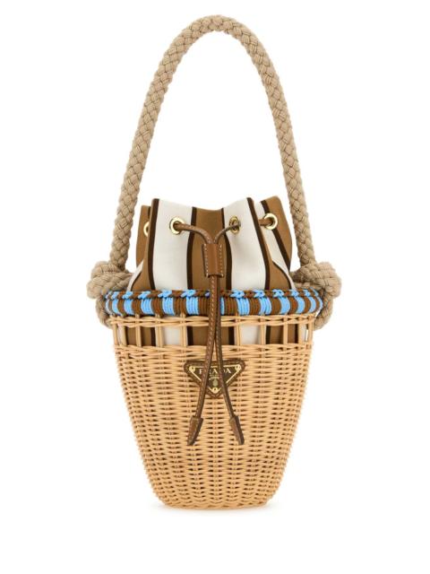 Prada Prada Women Wicker Mini Bucket Bag