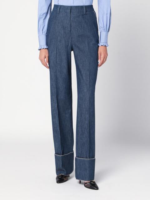 Valentino Blue trousers in Chambray Denim