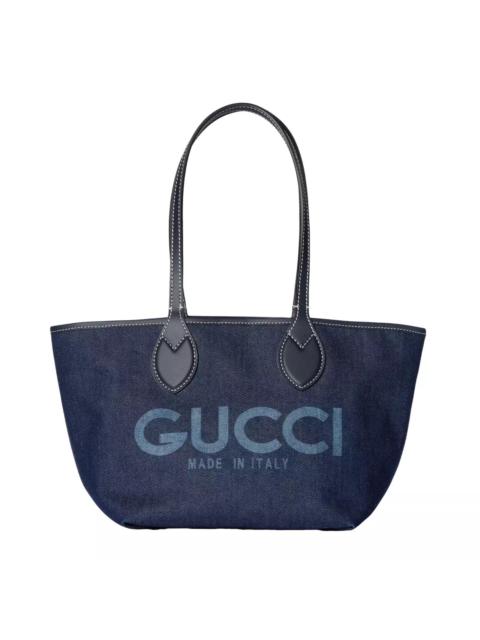 GUCCI GUCCI Totissima Small Dark Blue Denim Tote New Auth