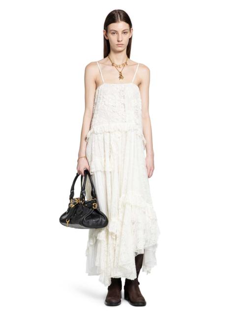 Chloé Thin Strap Long Dress In Embroidered Lace
