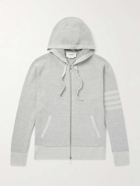 Striped Textured Linen and Cotton-Blend Zip-Up Hoodie