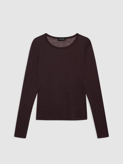 ANINE BING Sylvie Long Sleeve Tee - Dark Brown
