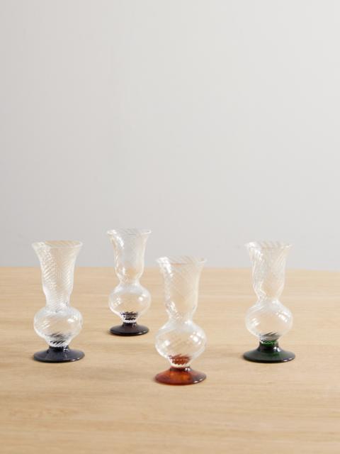 La DoubleJ Sippers Set Of Four Mini Murano Glasses