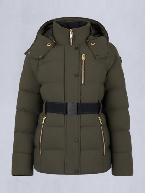 MOOSE KNUCKLES GOLD SERIES NYLUXE CAMBRIA SHEARLING TRIM JACKET