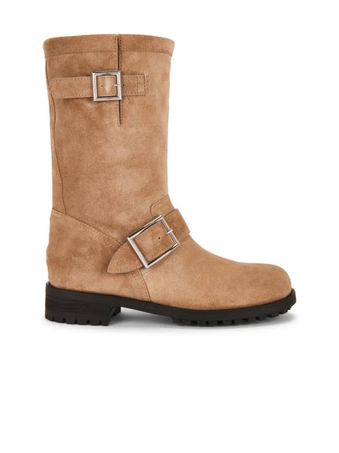 JIMMY CHOO Biker Velvet Suede Mid Boot