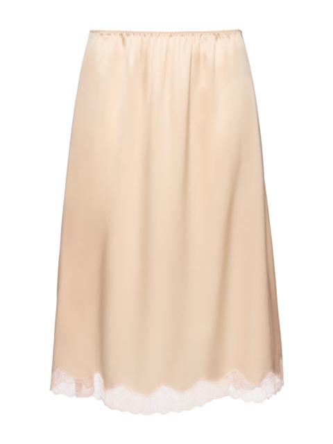 MAGDA BUTRYM Lace-Trimmed Silk Midi Skirt orange