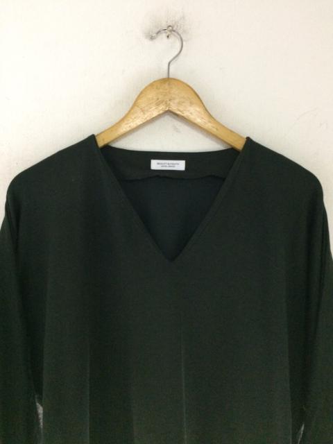 Other Designers United Arrows - United Arrows Beauty and Youth v neck Dark Green Long Sleeve