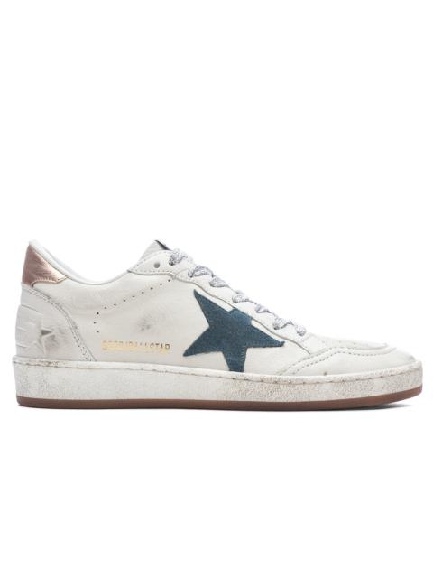 Golden Goose WOMEN'S BALL-STAR - WHITE/SMOKE BLUE/PEACH
