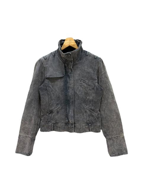 Other Designers MAX&Co. - MAX & CO Washed Blue Corduroy Funnel Neck Jacket #A69-1659