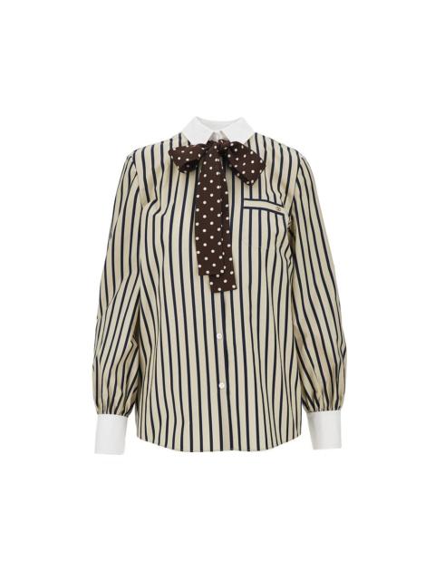 Valentino Valentino Striped Shirt with Silk Bow Multicolor