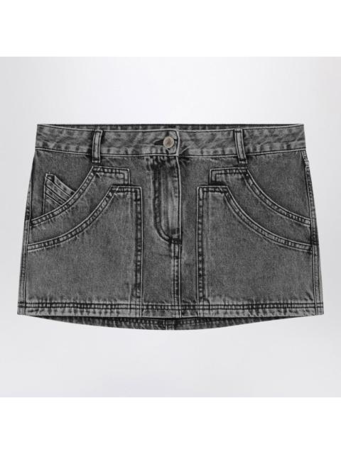 The Attico Black Denim Mini Skirt Women