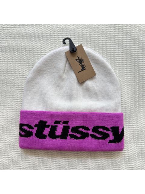Stüssy Stussy Helvetica Beanie Hat / White Pink
