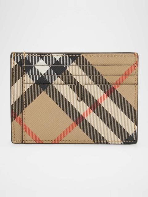 Men's Check Clip Card Case