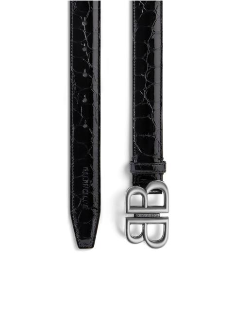 BALENCIAGA Women's Monaco Belt Crocodile Embossed  in Black