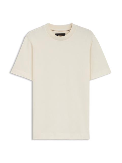 BOSS COTTON-SILK T-SHIRT WITH PRINCE OF WALES CHECK