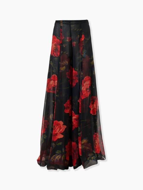 CAROLINA HERRERA Rose-Print Extra-Wide-Leg Iris Pants