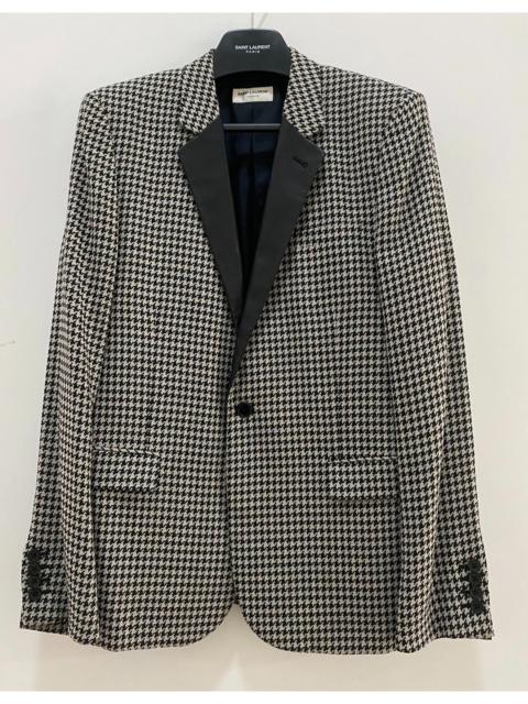 SAINT LAURENT Saint Laurent 14ss sheepskin collar wool houndstooth suit