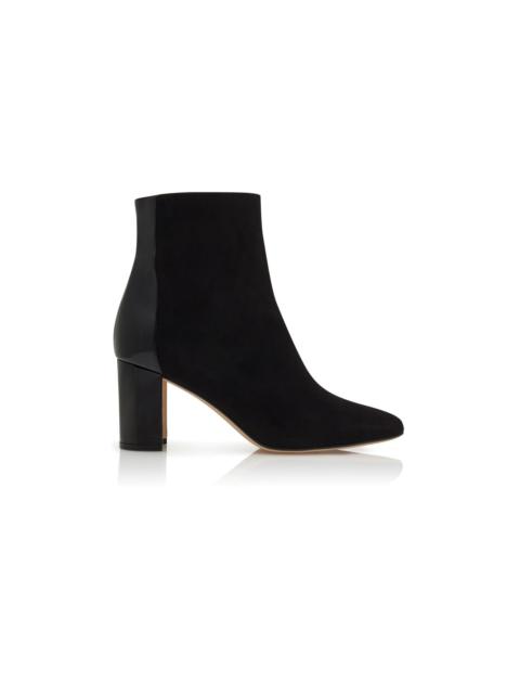 Manolo Blahnik Black Suede Ankle Boots