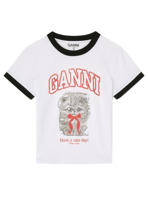 GANNI COTTON KITTY T-SHIRT