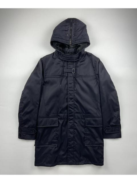 Prada Prada BLack Tab Fur Hood Utility Jacket