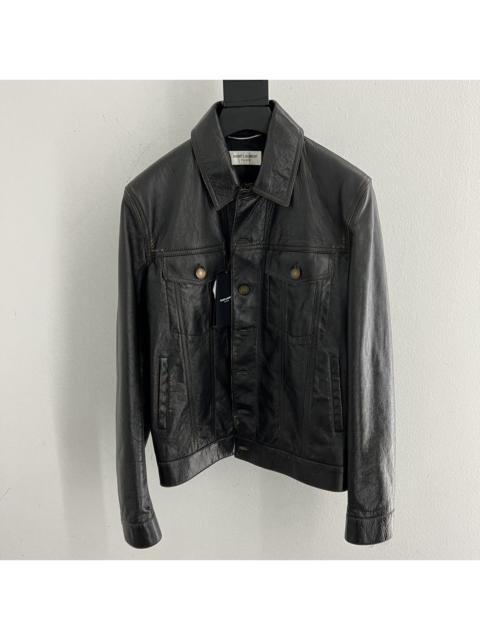 SAINT LAURENT Saint Laurent Vintage Leather Trucker Jacket
