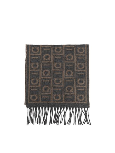 FERRAGAMO Ferragamo Monogram Motif Reversible Scarf
