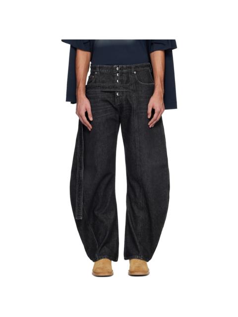 Jean Paul Gaultier Black 'The Denim Strap' Jeans