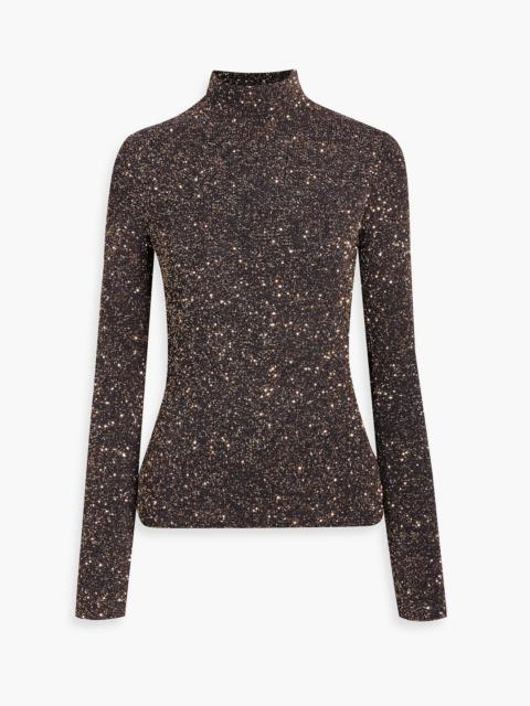 Proenza Schouler Cutout sequined crochet-knit turtleneck sweater