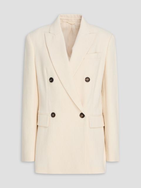 Brunello Cucinelli Double-breasted cotton and wool-blend drill blazer