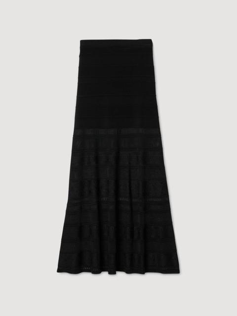 Sandro MAXI DECORATIVE KNIT SKIRT