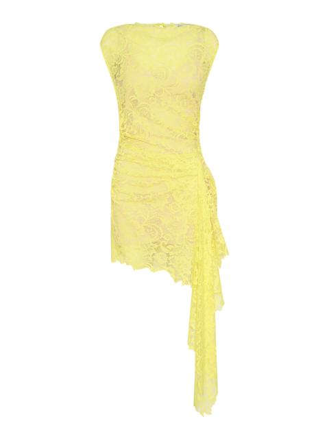 ANNA QUAN Indi Ruched Lace Mini Dress yellow