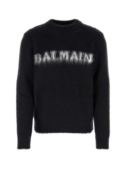 Balmain Men Black Wool Blend Sweater