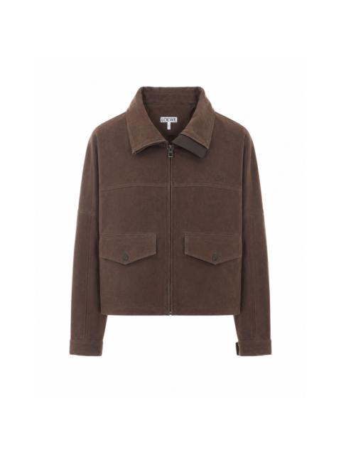 Loewe Loewe Women L Loewe Logo Suede Goatskin Jacket