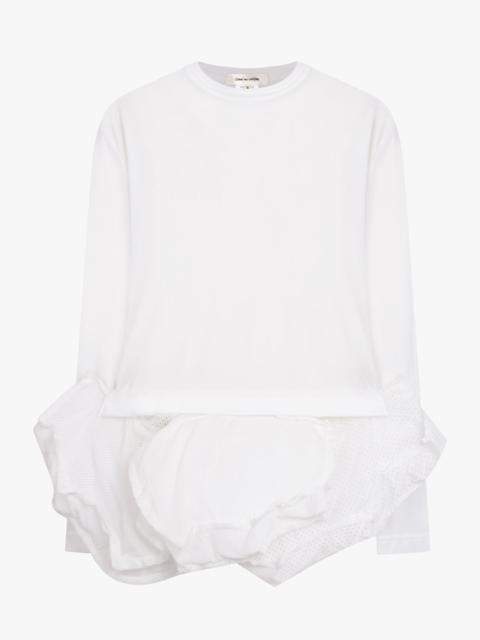 Comme Des Garçons L/S TOP WITH ASYMMETRIC HEM PANELS | WHITE