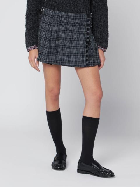 DURAZZI MILANO Black/white check kilt mini skirt
