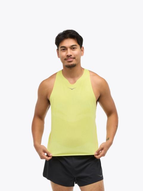 HOKA Men's Race Day Singlet Top in Hoka Citrus