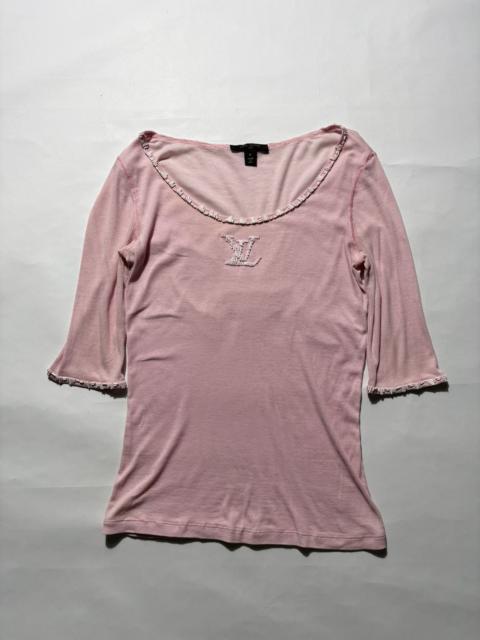 Louis Vuitton VINTAGE LOUIS VUITTON LV LOGO BEADS KNIT TOP