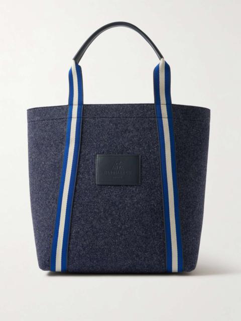Pont canvas-jacquard and leather-trimmed recycled wool-felt tote