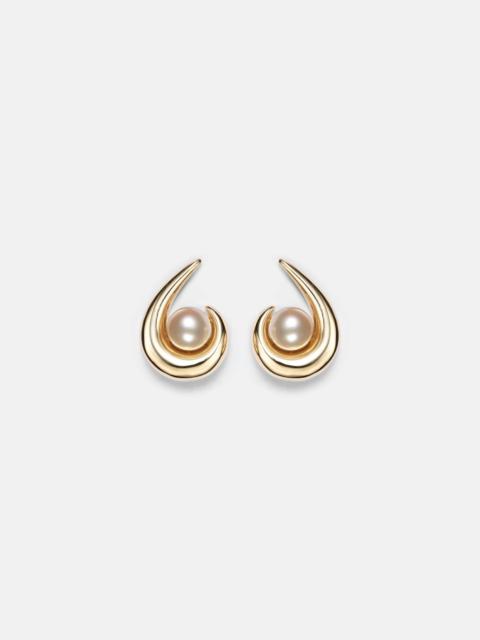 MATEO Pearl Curl 14kt gold earrings with freshwater pearls