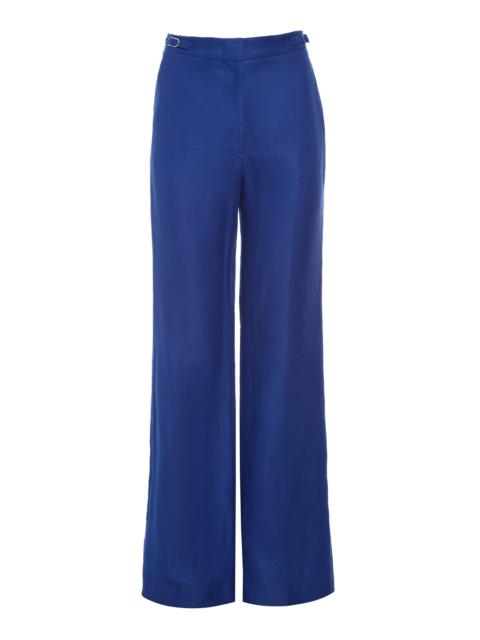 GABRIELA HEARST Vesta Flare Pant in Cobalt Linen Twill