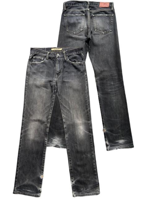 S001 Vintage Uniqlo Mud Wash Charcoal Distressed Jeans 31x32