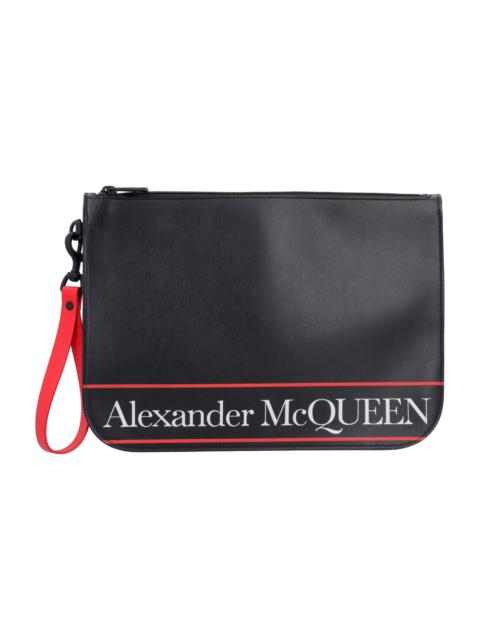 Logo Detail Flat Leather Pouch