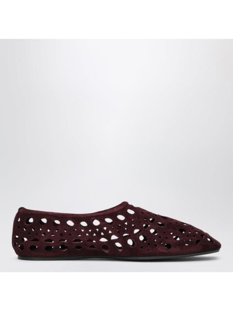 Alaïa Alaia Cherry Suede Vienne Perforated Slippers Women