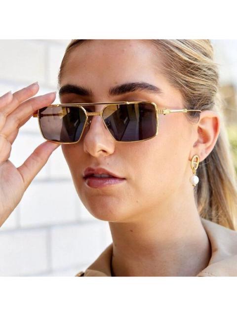 Valentino Valentino Women Sunglasses Gold Brown Gradient Mirror Pilot V-SEI VLS 111B 58