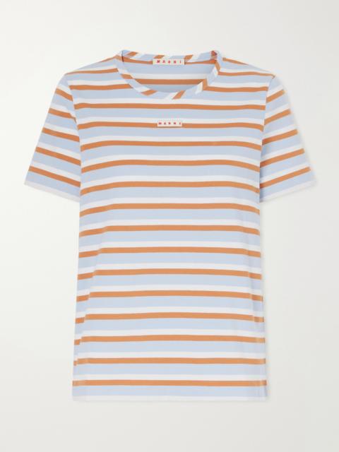 Marni Appliquéd Striped Cotton-jersey T-shirt