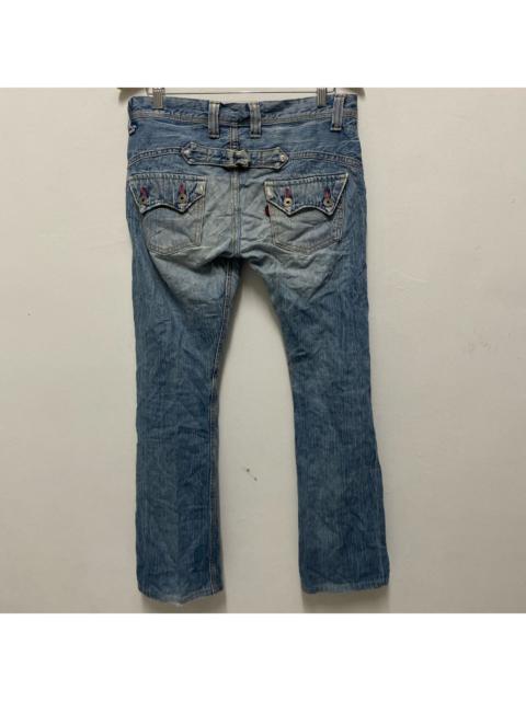 Other Designers Edwin Flared Jeans Distressed Denim