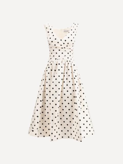 self-portrait Polka dot cotton midi Dress
